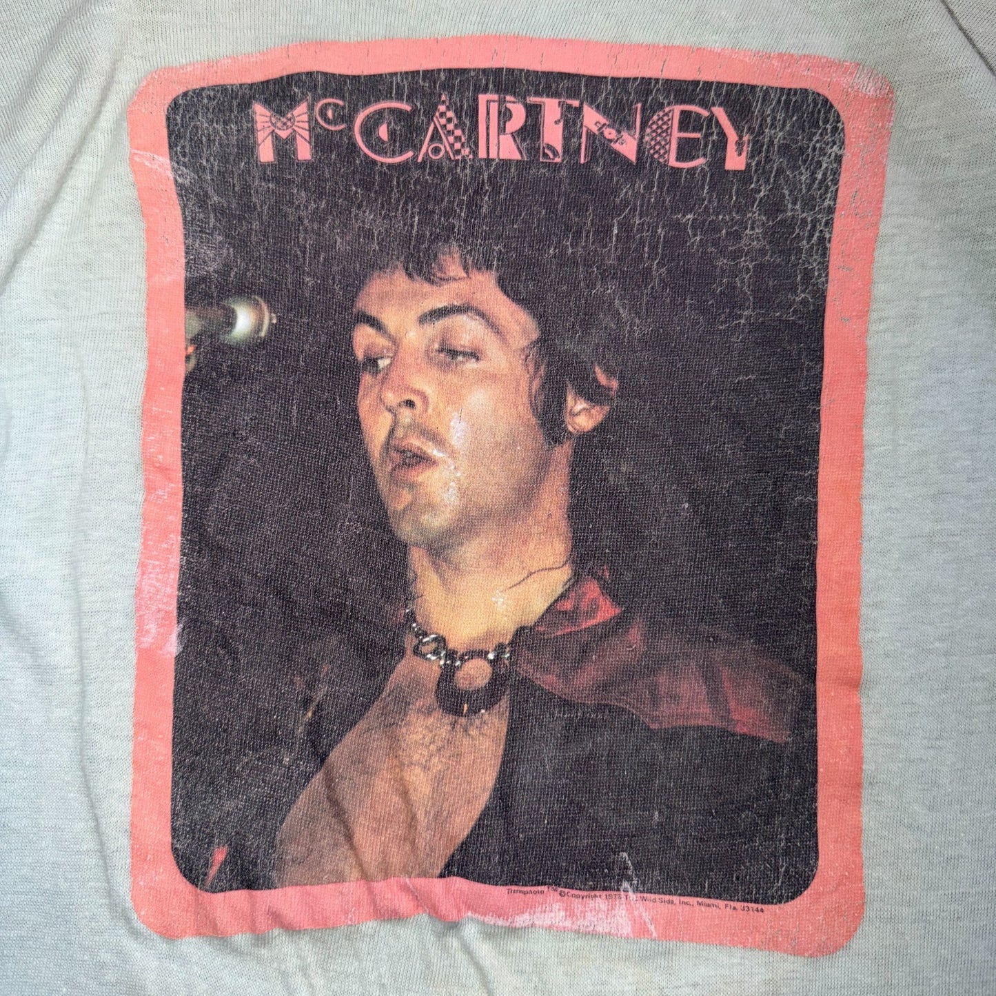 Vintage 1975 Paul Mcartney The Beatles Thrashed T Shirt 70s Photograph Art Band