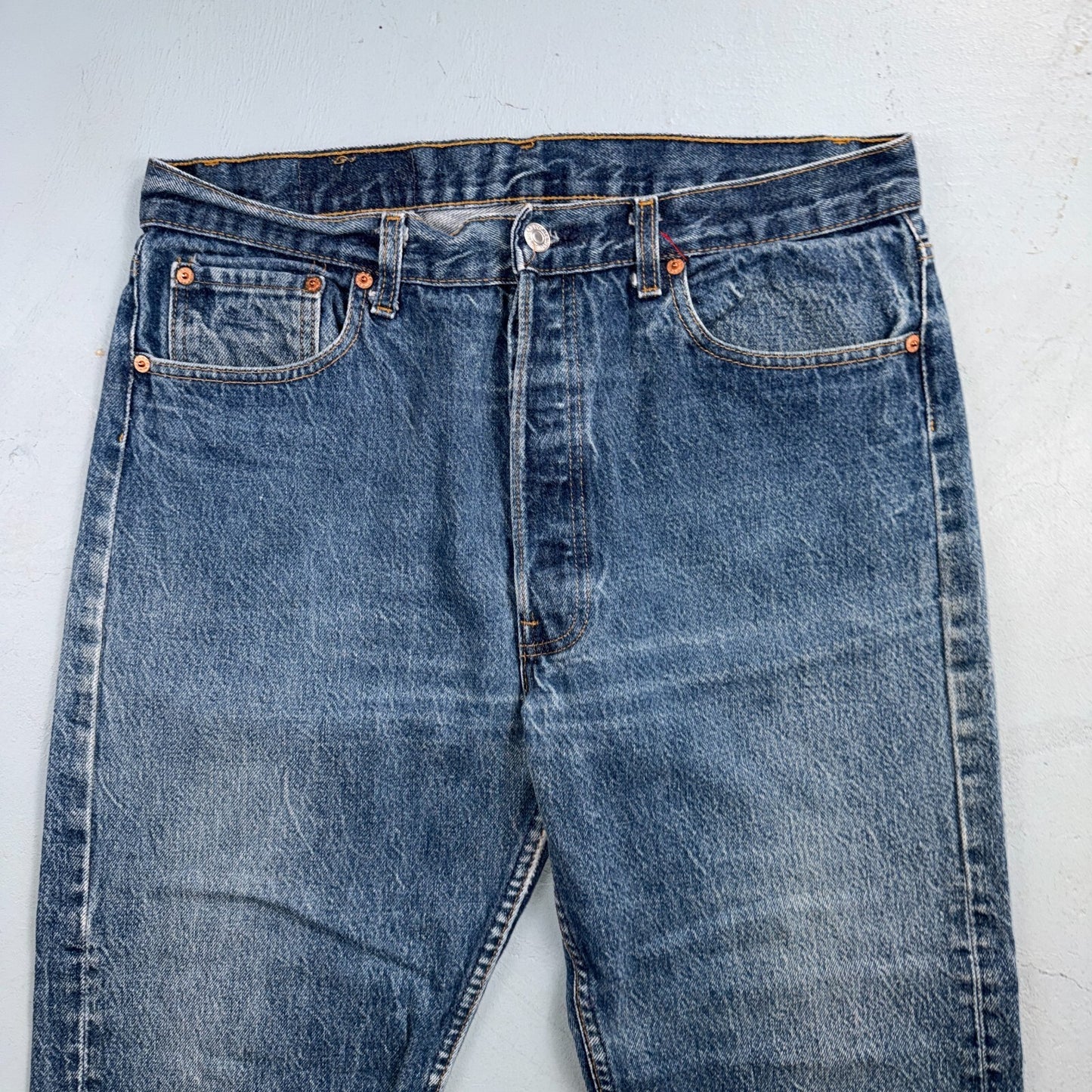 Levis 501 Vintage 80s USA XX Straight Leg Jeans Blue Med Wash 36x31 Act 33x26