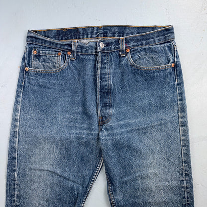 Levis 501 Vintage 80s USA XX Straight Leg Jeans Blue Med Wash 36x31 Act 33x26