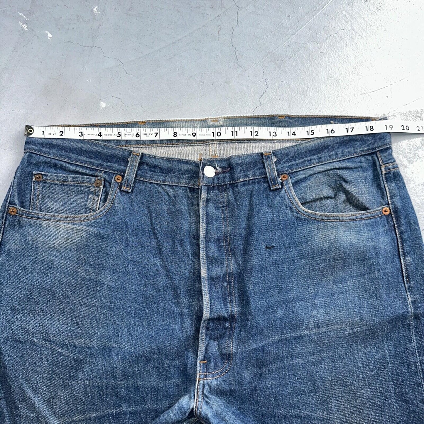 Levis 501 Vintage 80s USA XX Straight Leg Jeans Blue Light Wash 40x33 Act 38x29