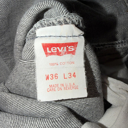 Levis 501 Vintage 80s USA XX Straight Leg Jeans Black Light Gray 36x34 Act 35x32