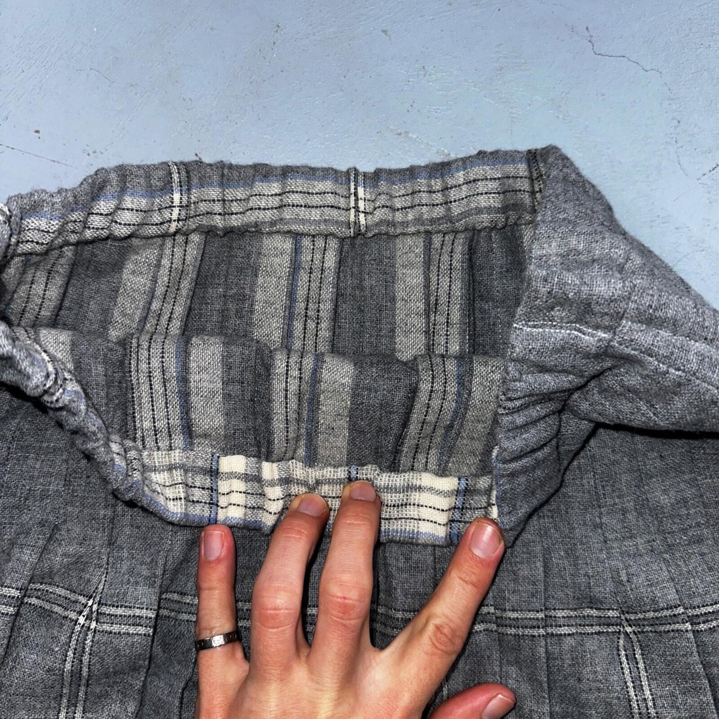 Gray Plaid Original Vintage Wool Pleated Skirt Rockabilly 1960s 50s 60s 26 Waist