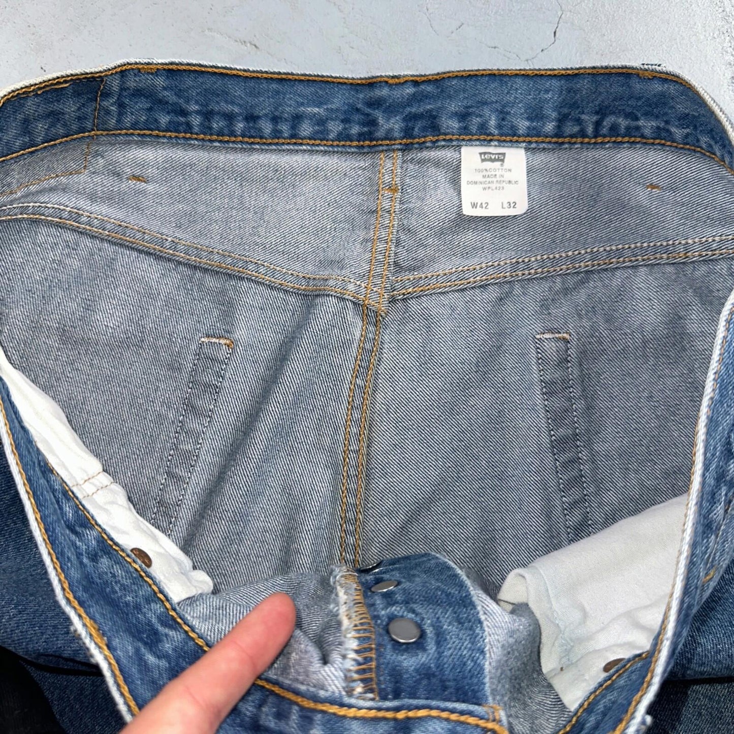 Levis 501 Vintage Y2K XX Straight Leg Jeans Blue Med Wash 42x32 Act 38x28