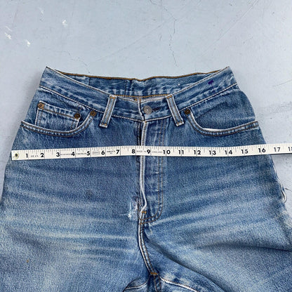 Levis 501 Vintage 80s USA XX Womens Jeans Blue High Rise Tapered 17501 25x27