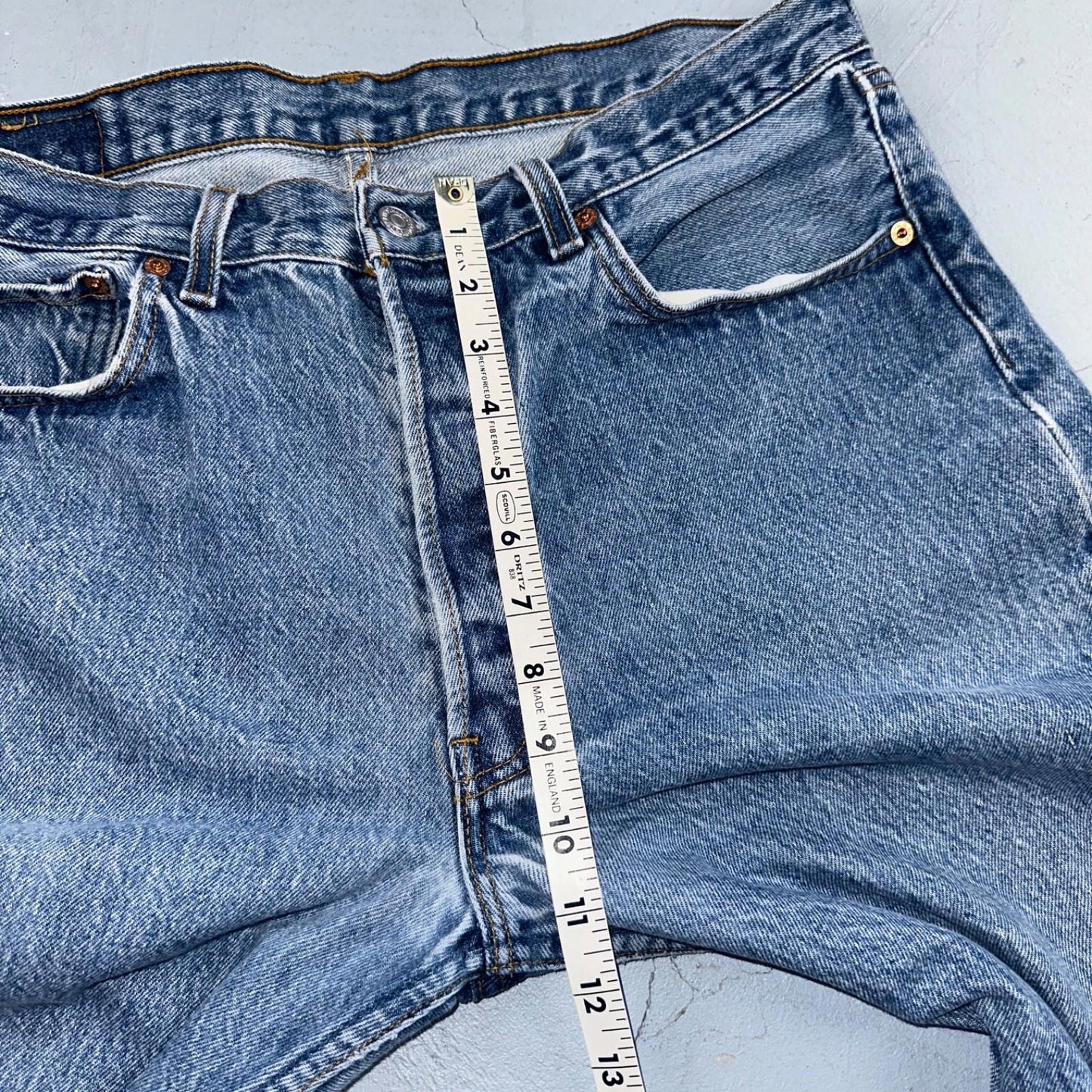 Levis 501 Vintage 90s USA XX Straight Leg Jeans Blue Light Wash 35x34 Act 33x31