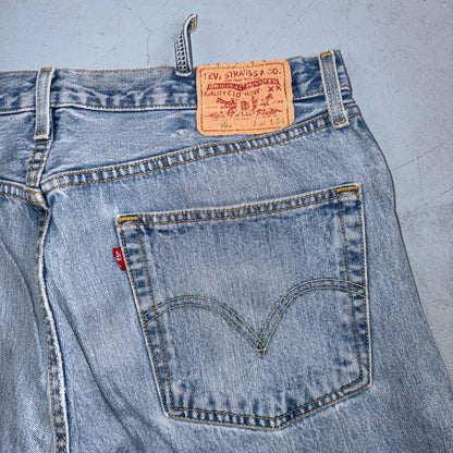 Levis 501 Vintage Y2K 90s XX Straight Leg Jeans Blue Light Wash 38x34 Act 36x34