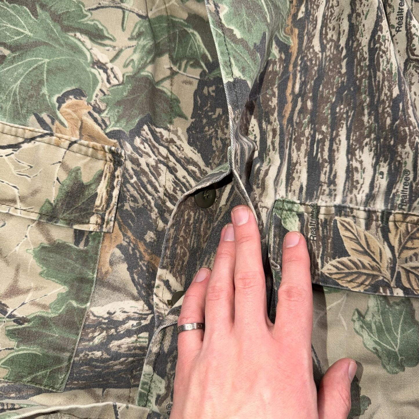 Vintage Military Jacket Mens L Realtree Camo Combat Coat Tactical Field 90s