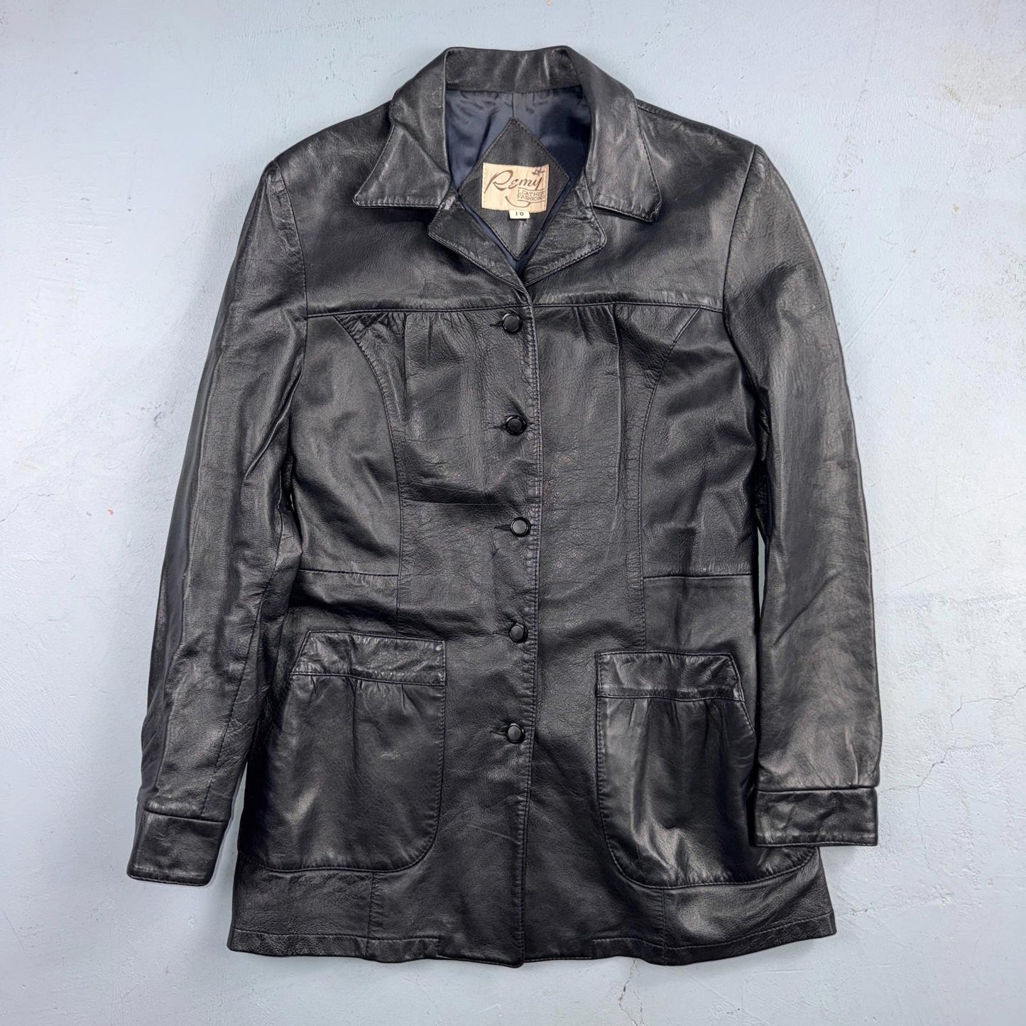Remy Leather Blazer Jacket Women’s 10 Leather Fashions Black Western Made USA
