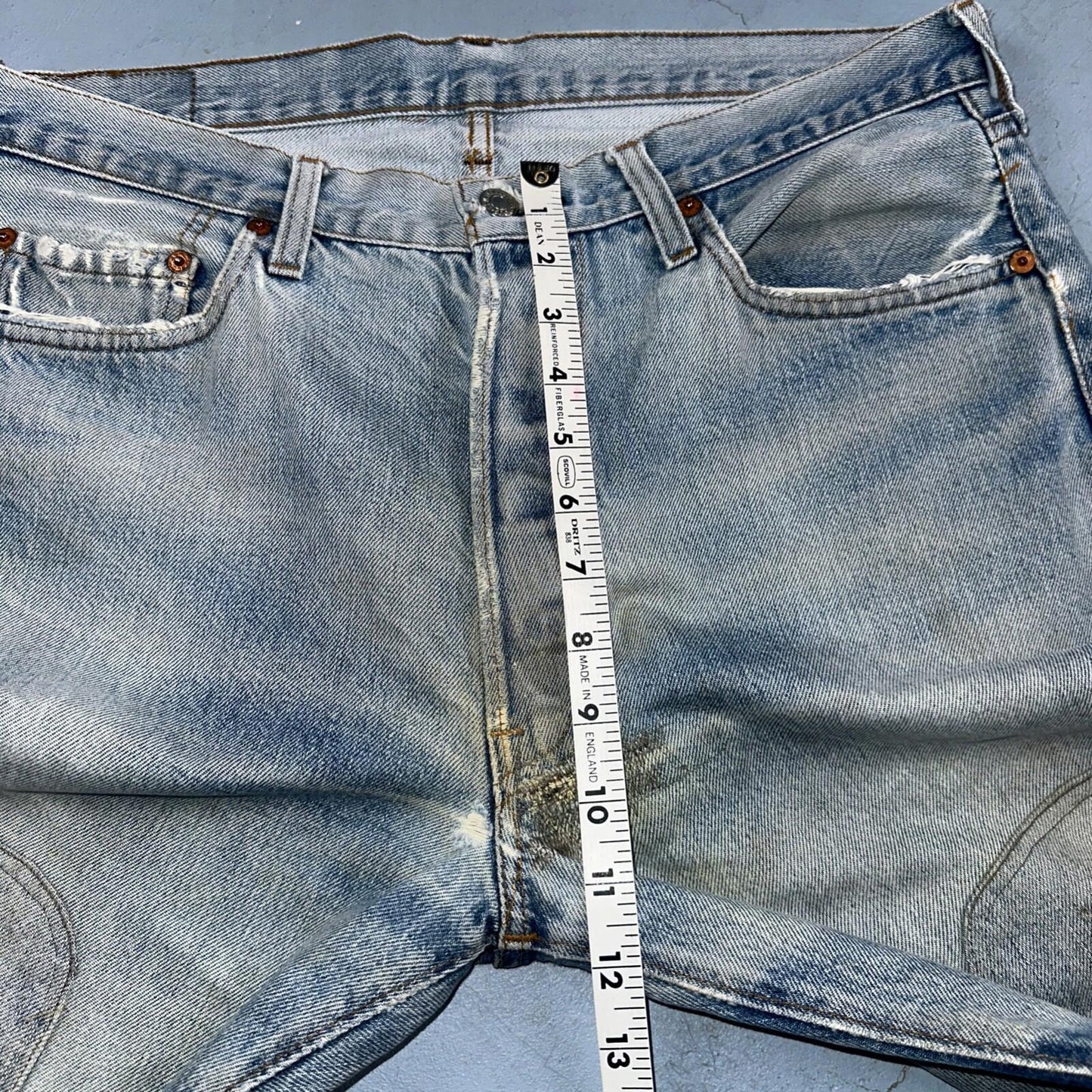 Levis 501 Vintage 80s Redline Selvedge USA XX Jeans Light Wash 36x31 Act 34x27