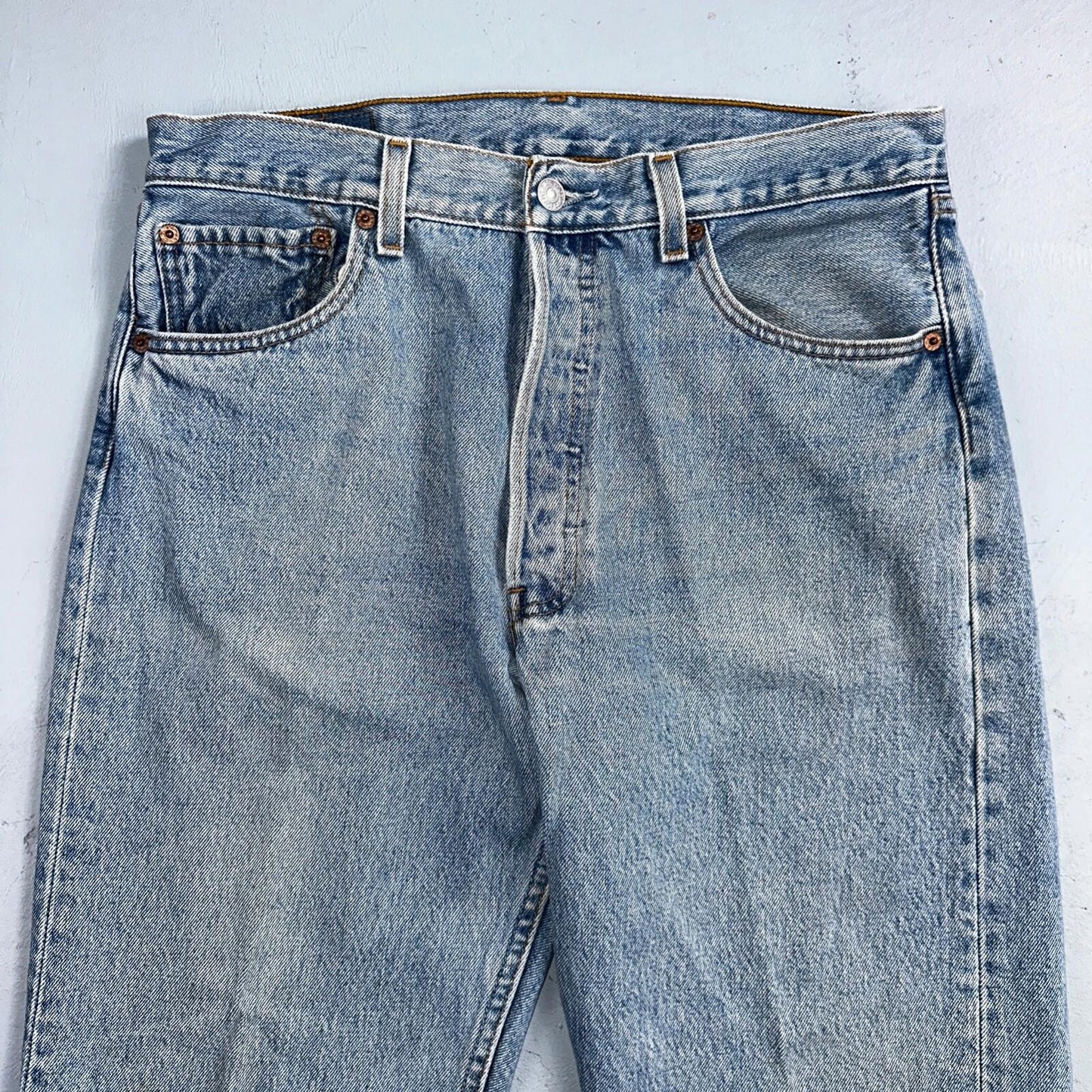 Levis 501 Vintage 90s Mexico Straight Leg Jeans 34x34 Y2K Light Wash Act 31x30