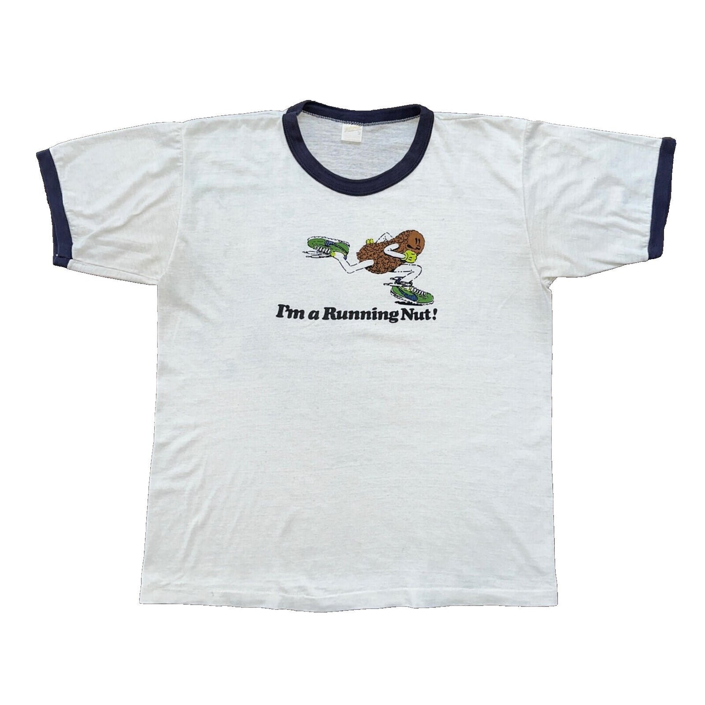 Nike Vintage 1970s RARE T Shirt Mens XL 70s Peanut A Running Nut