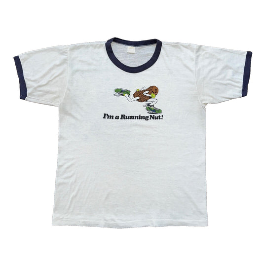 Nike Vintage 1970s RARE T Shirt Mens XL 70s Peanut A Running Nut