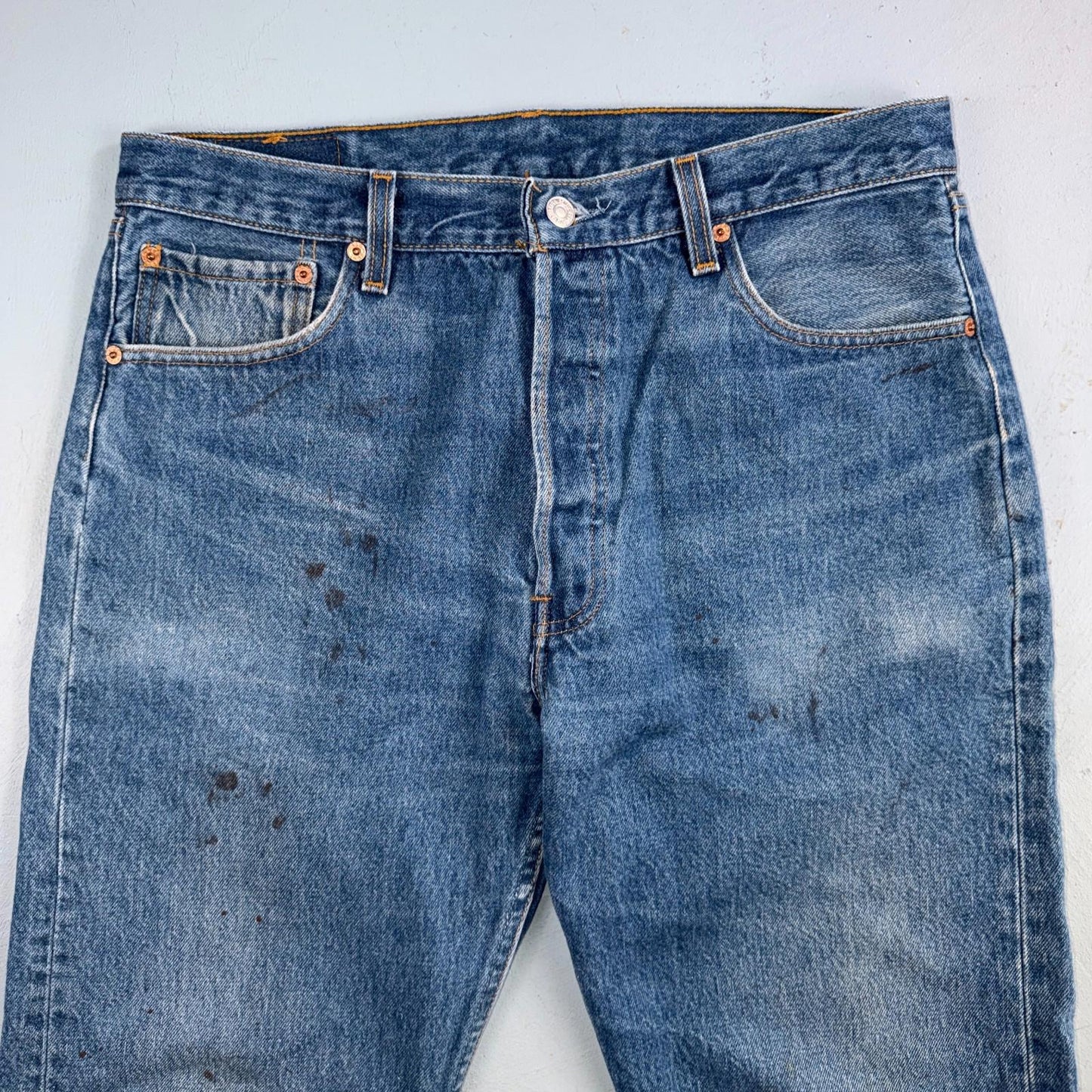Levis 501 Vintage 90s USA XX Straight Leg Jeans Blue Med Wash 36x34 Act 33x30