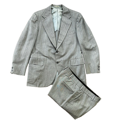 1960s 1970s Brown Striped Sport Jacket VTG Mens Suit 41 33x27 Rockabilly Wool
