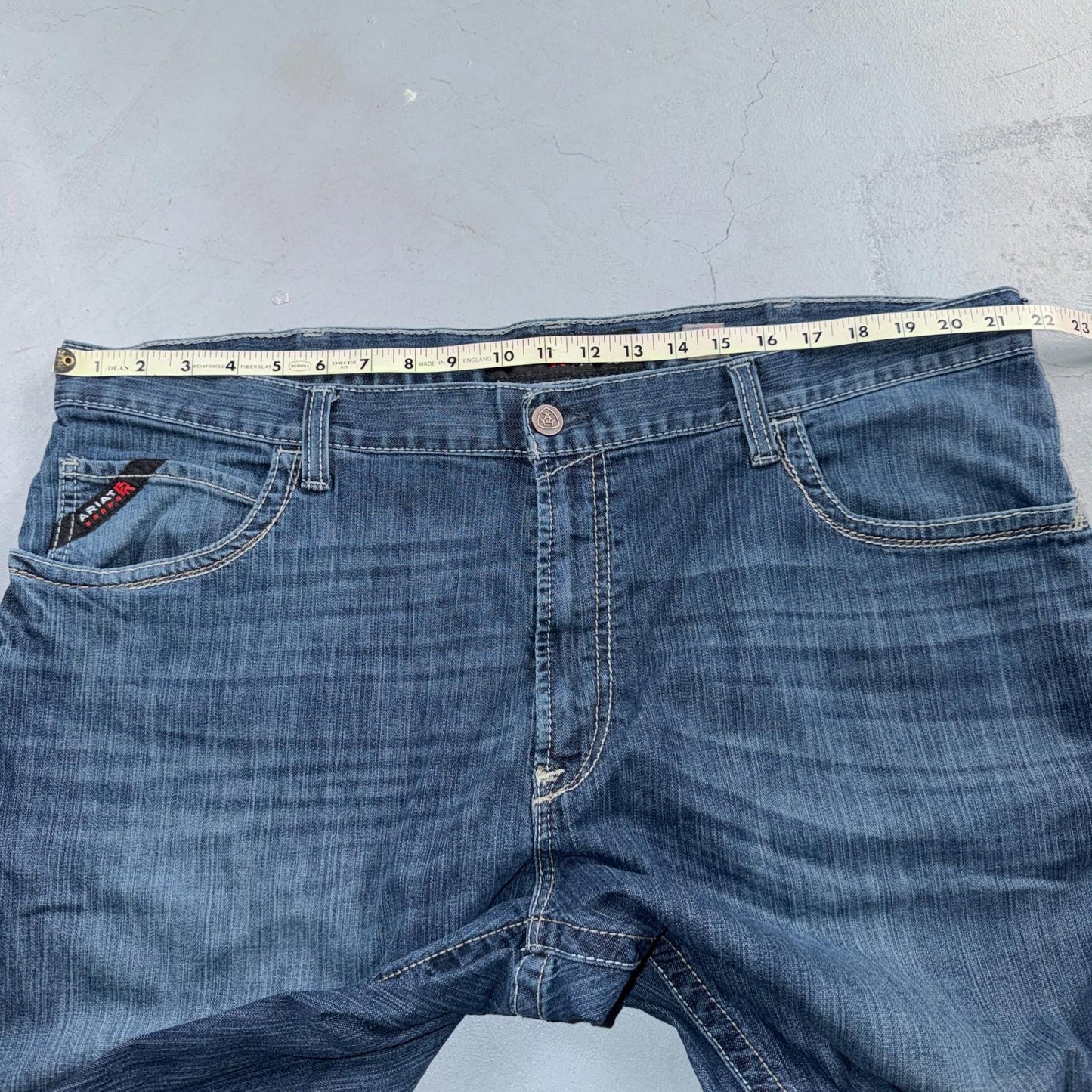 Ariat M4 FR Jeans Mens Blue Flame Resistant Cat 2 Relaxed Boot Cut 42x30 Denim