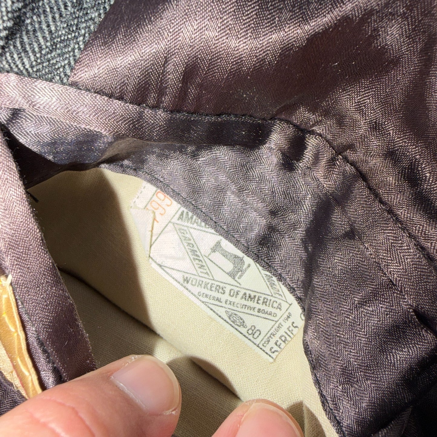 VTG Mens 2 PC Suit 46 Jacket Coat Pants Gray Rockabilly 60s 1960s HBT Drop Loop