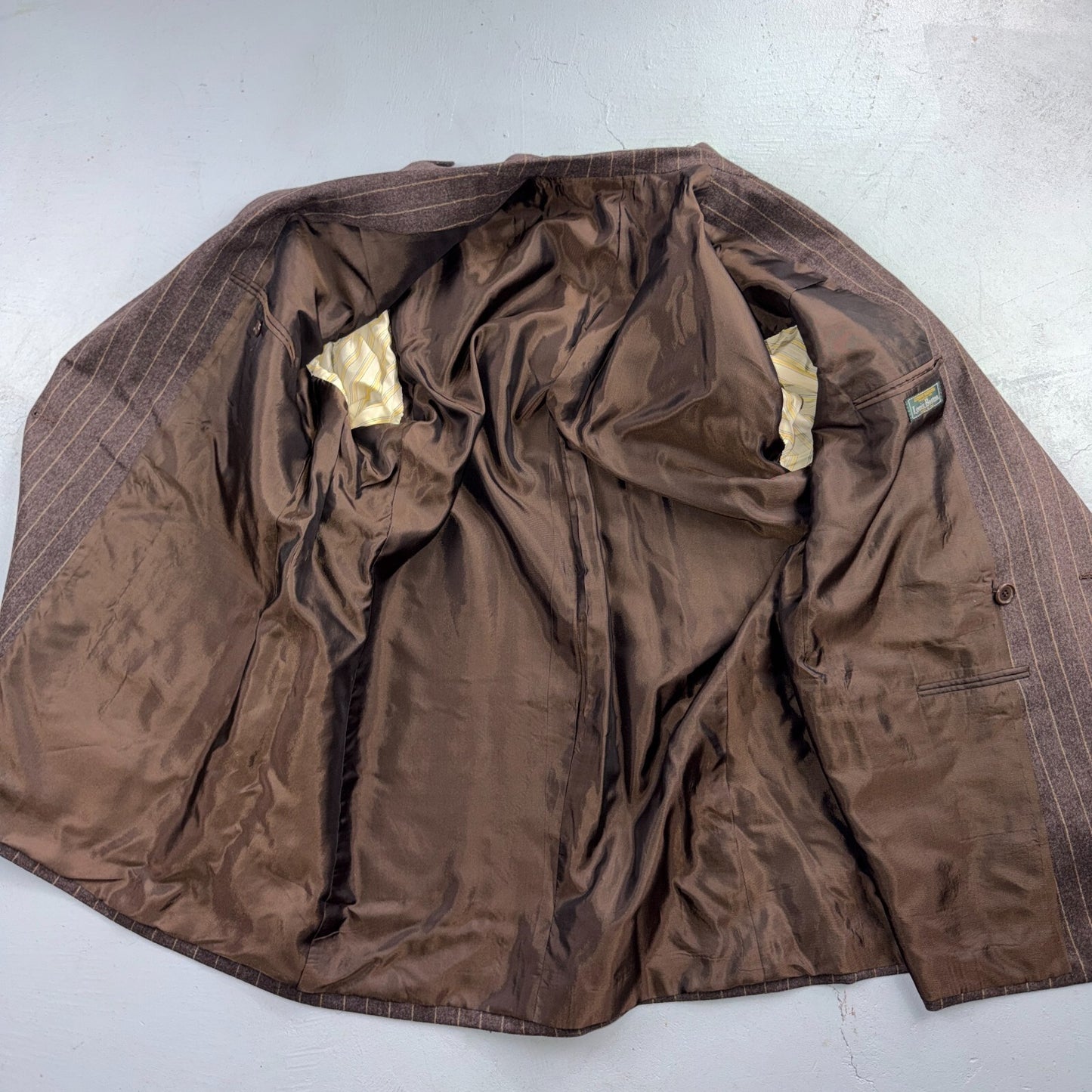VTG Mens 2 PC Suit 56 Jacket Coat Pants Double Breasted Wool Italy 90s Luciano