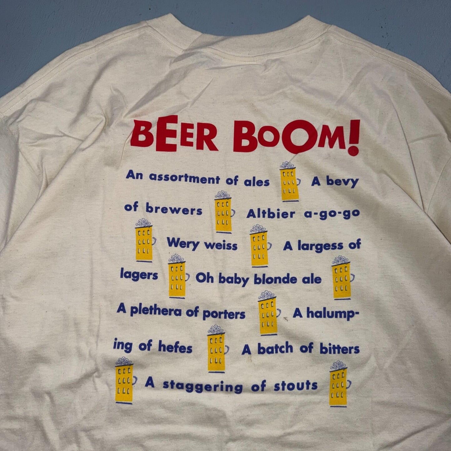 Beer Boom Funny Graphic Vintage T Shirt 90s Y2K Brewing Cool XL Drinking