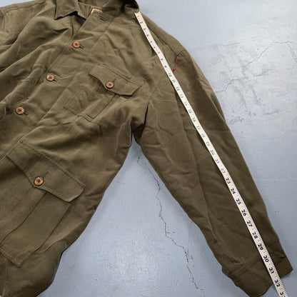 Tommy Bahama VTG 100% Silk Rayon Woven Sport Shirt Jacket XL Green Very Rare 90s