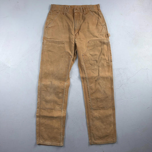 Carhartt VTG Double Knee Carpenter Pants B01 USA BRN Brown 32x34 Thrashed 30x33
