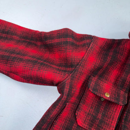 Vintage Woolrich Mackinaw Jacket 1940s Buffalo Plaid Hunting Wool Coat 40s Chore