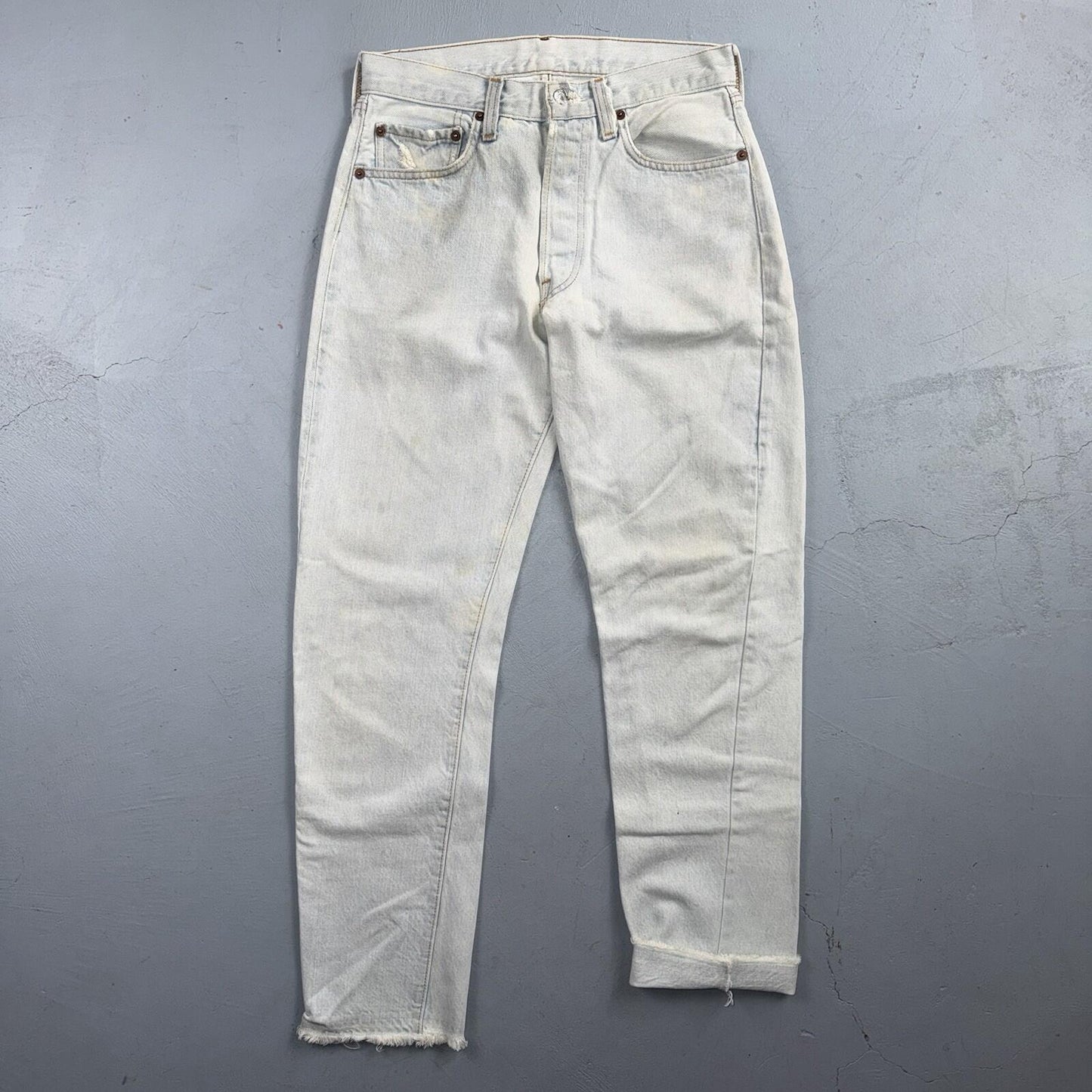 Levis 501 Vintage 80s Redline Selvedge USA XX Jeans Light Wash 28x29 Skinny