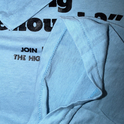 VTG Mensa Is Yours Big Enough? T Shirt Funny Graphic Blue Single Stitch 80s Text