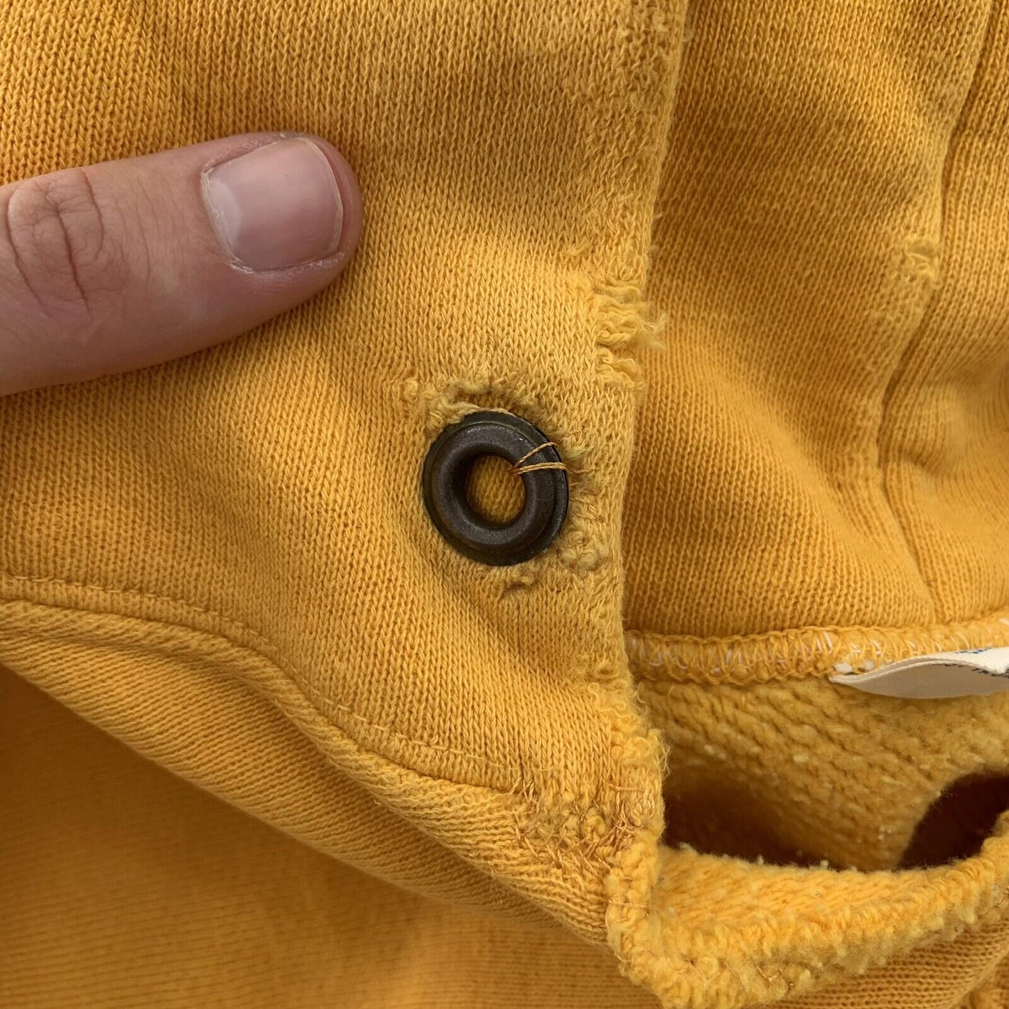 Vintage 70s Champion USA Reverse Weave Sweatshirt Hoodie Basic Blank Yellow 60s