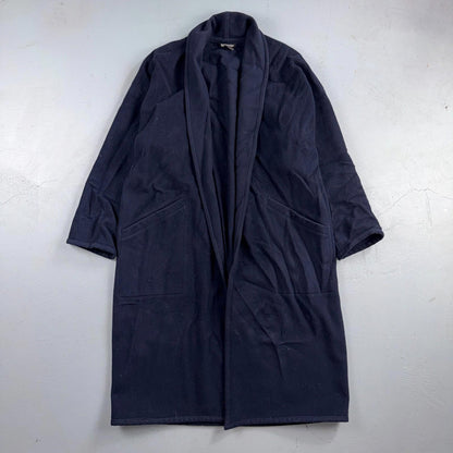 Eileen Fisher Coat Women’s Blue Wool Open Front Oversized Kimono Jacket VTG