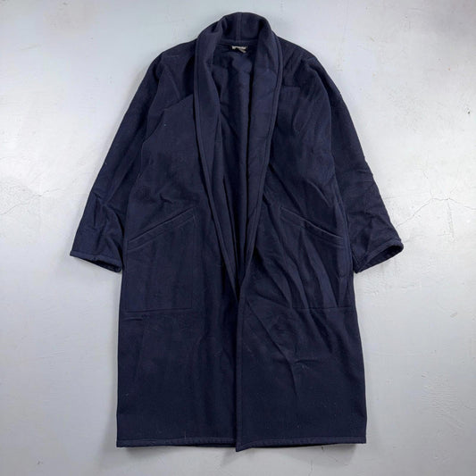 Eileen Fisher Coat Women’s Blue Wool Open Front Oversized Kimono Jacket VTG