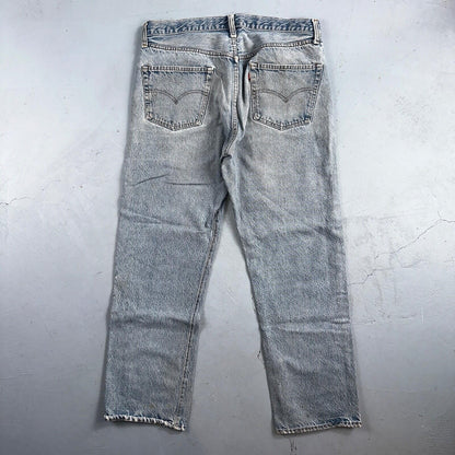 Levis 501 Vintage 80s USA XX Straight Leg Jeans Blue Light Wash 38x33 Act 34x29