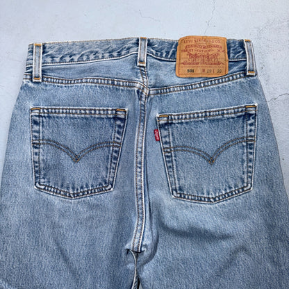 Levis 501 Vintage 90s USA XX Straight Leg Jeans Blue Light Wash 29x30 Act 27x29