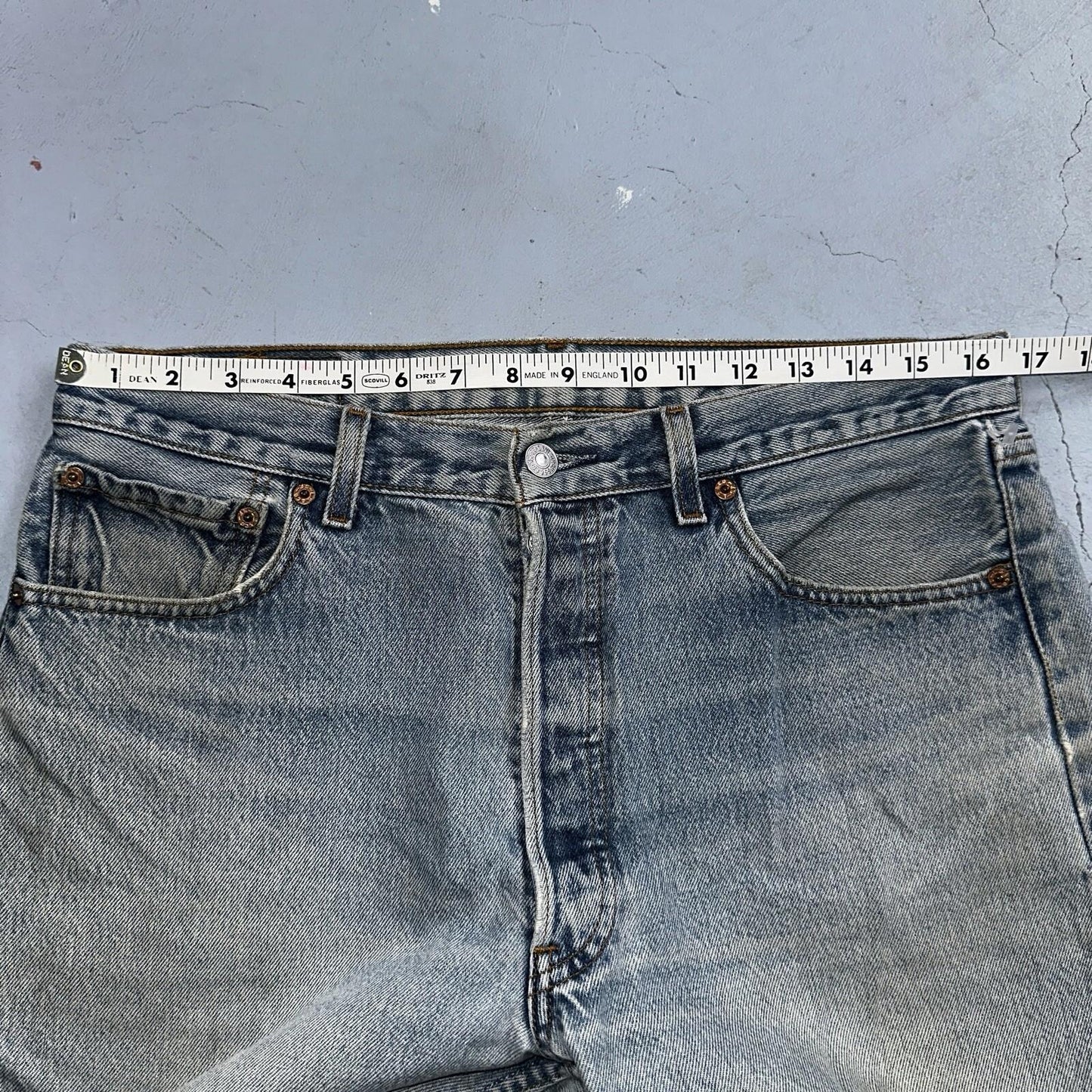 Levis 501 Vintage 90s Mexico Straight Leg Jeans 34x32 Y2K Light Wash Act 33x27