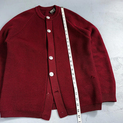 Meister Sweater M Women’s Wool Austria Pullover Red V Neck Vintage Cardigan 60s