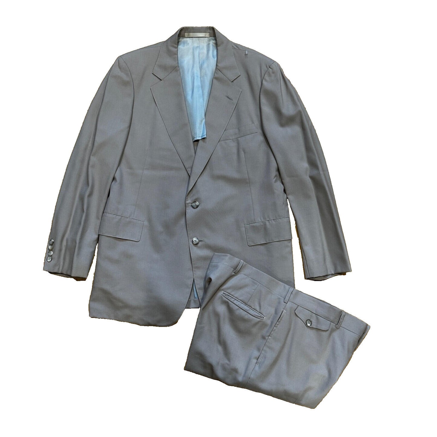 1960s Beige Sport Jacket VTG Mens Suit 44 36x29 Rockabilly Solid Tan Pants 60s