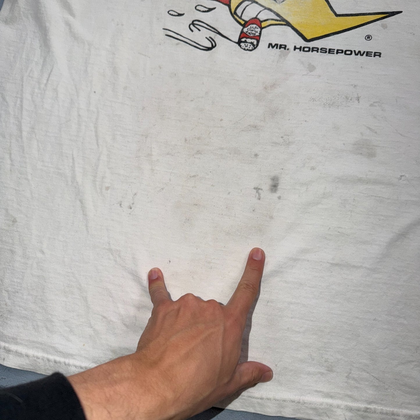 Vintage Clay Smith Cams Mr Horsepower T Shirt Hot Rod Racing Graphic Tee White