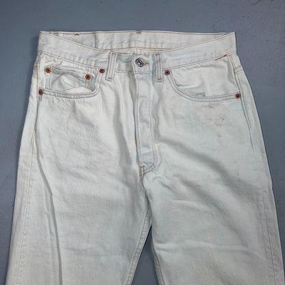Levis 501 Vintage 90s USA XX Straight Leg Jeans Blue Light Wash 31x34 Act 29x33