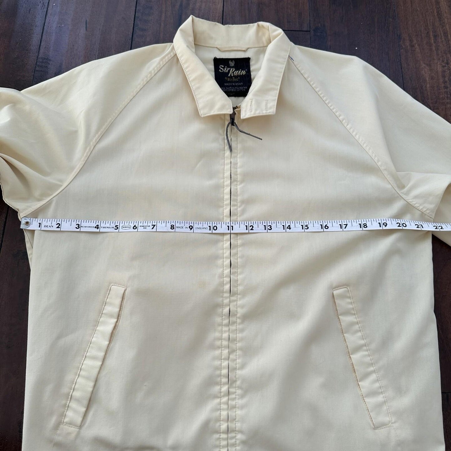 Vintage Work Jacket Men's Yellow Full Zip Gabardine 60s Talon 70s Chore Light