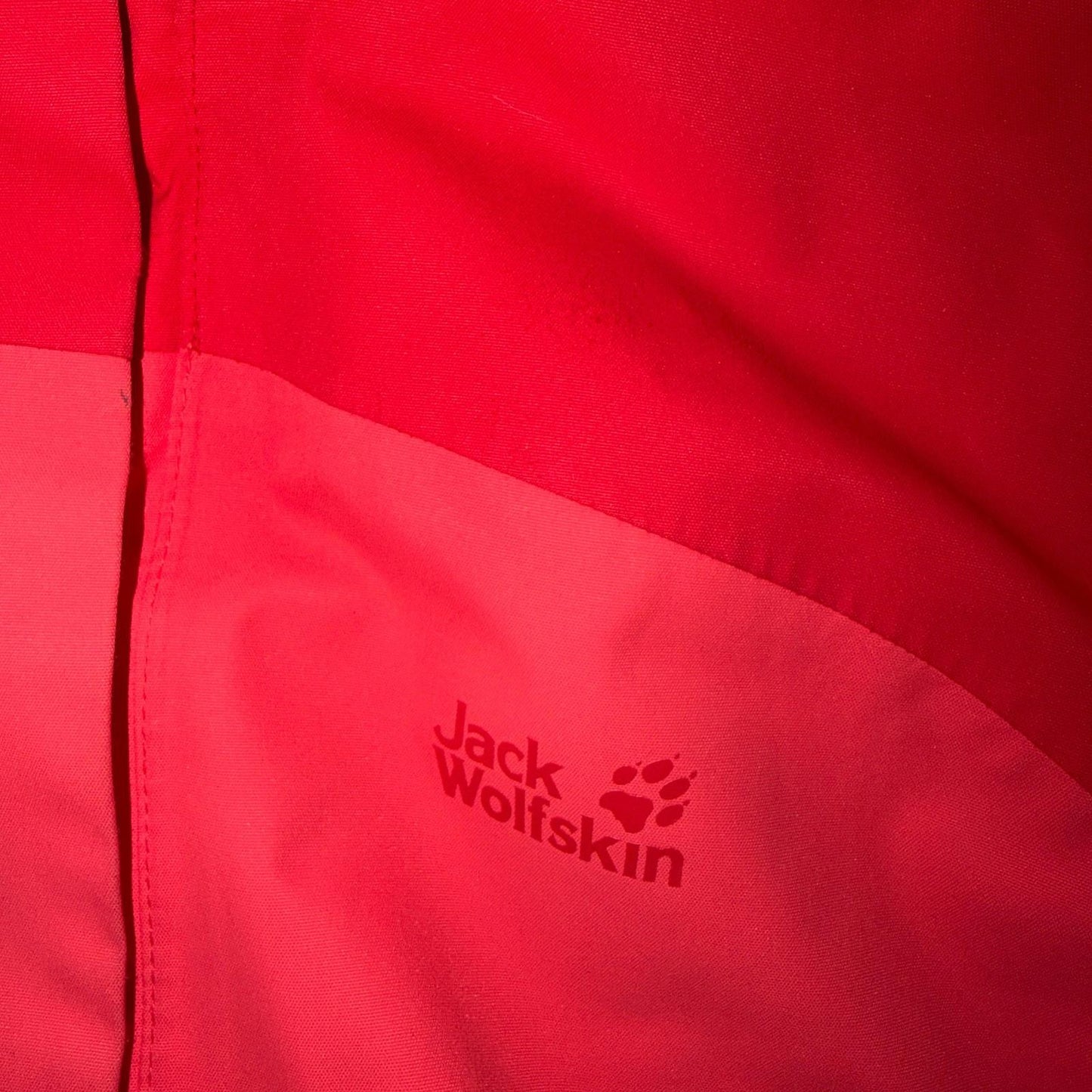Jack Wolfskin Rain Jacket Womens XL Red Full Zip Windbreaker Outdoors Parka