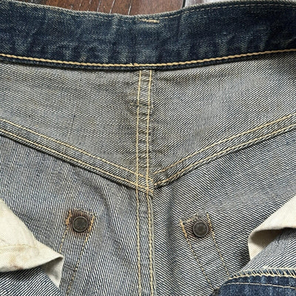 Vintage LEVIS 501XX Jeans Big E 1940s Denim Redline Selvedge 28x32 USA 1947 40s