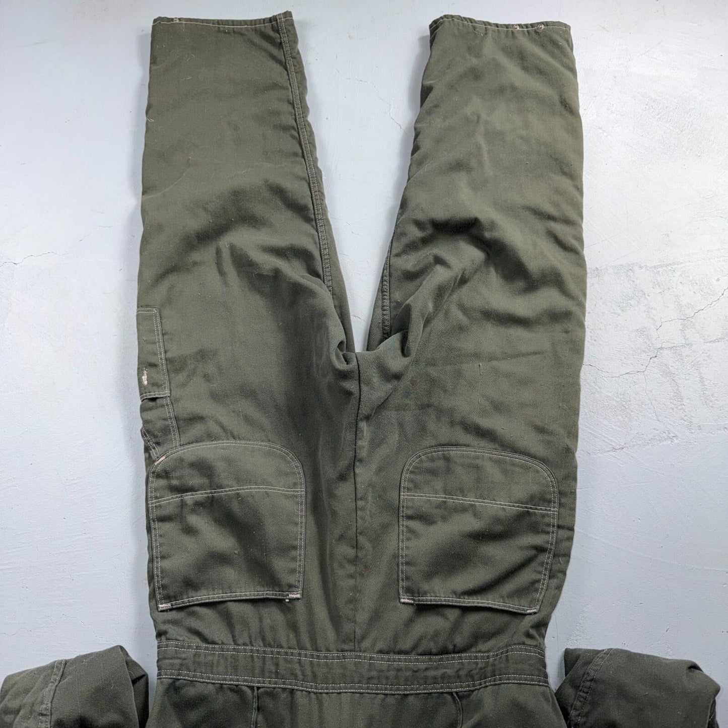 VTG 60s Wrangler Big Ben Work Coveralls Mens M Long Green Jumpsuit Zip Utility