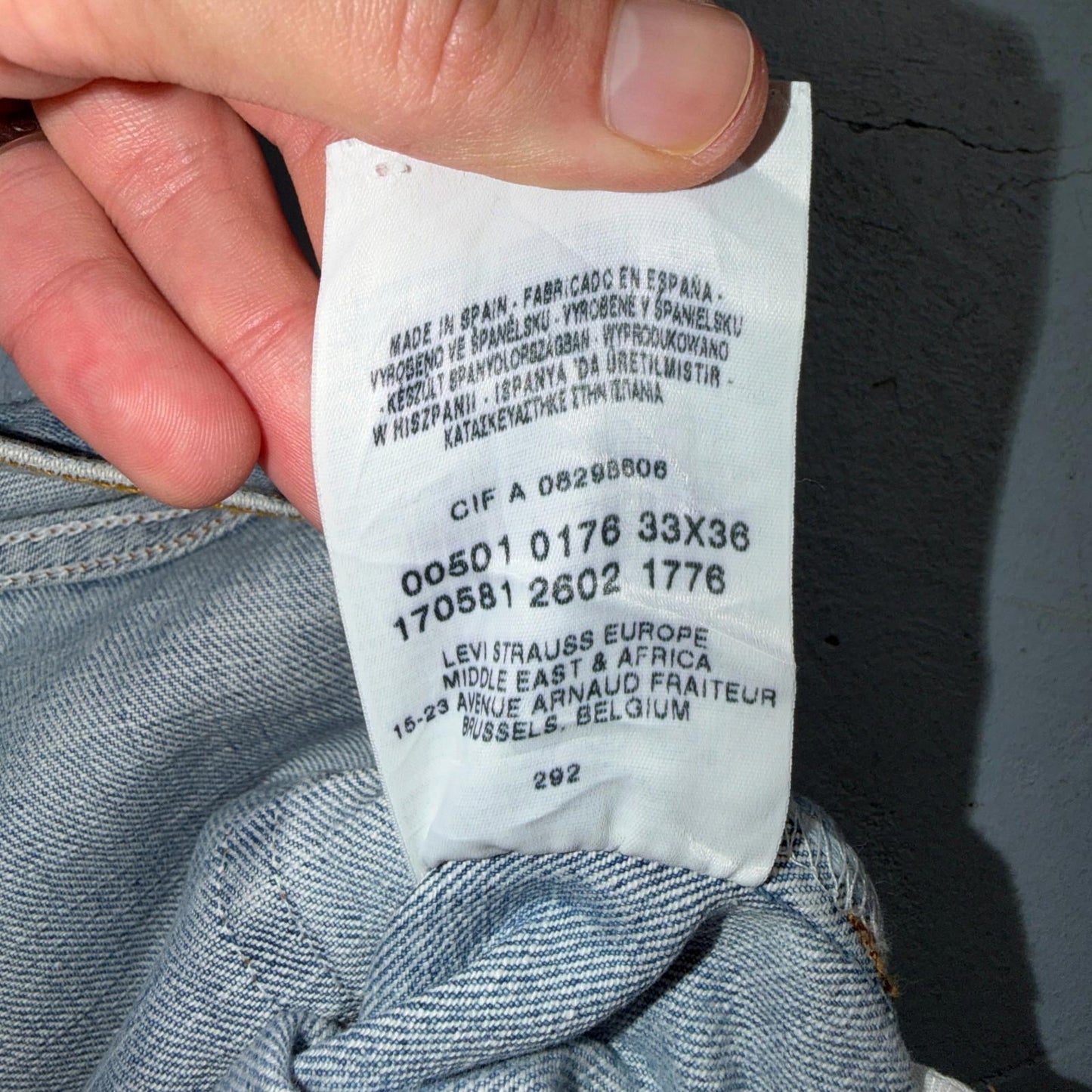 Levis 501 Vintage Y2K 90s XX Straight Leg Jeans Blue Light Wash 33x36 Act 30x29