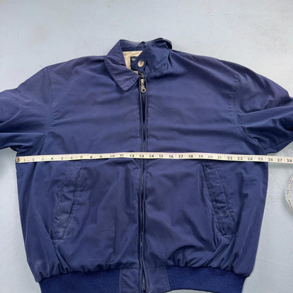 Norm Thompson Mens Blue Polyester Long Sleeve Full Zip Jacket Size Large Bomber