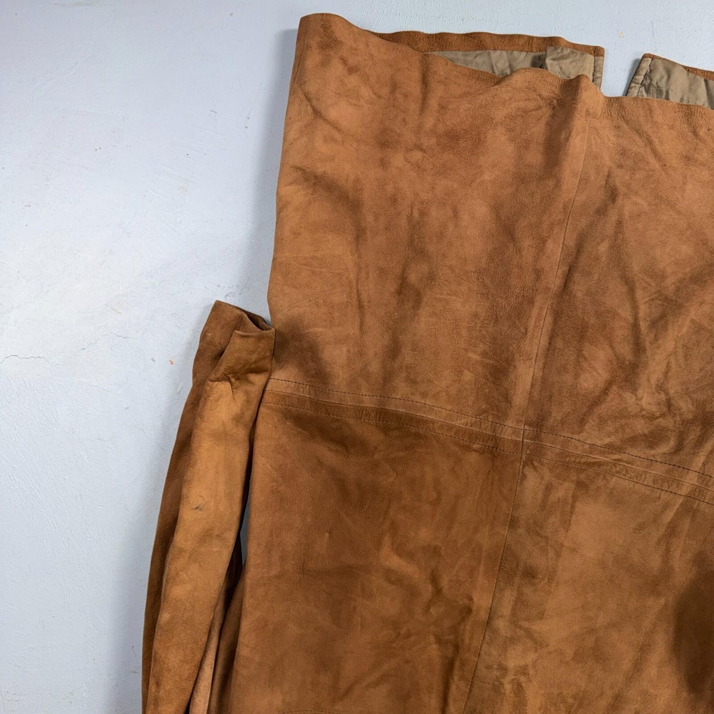 VTG 50s 60s Genuine Suede Leather Fur Collar Womens Penny Lane Coat Rockabilly