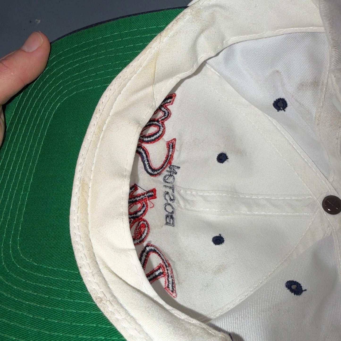 Vintage 90s Boston Red Sox Sports Specialties Script SnapBack Hat Cap MLB Twill