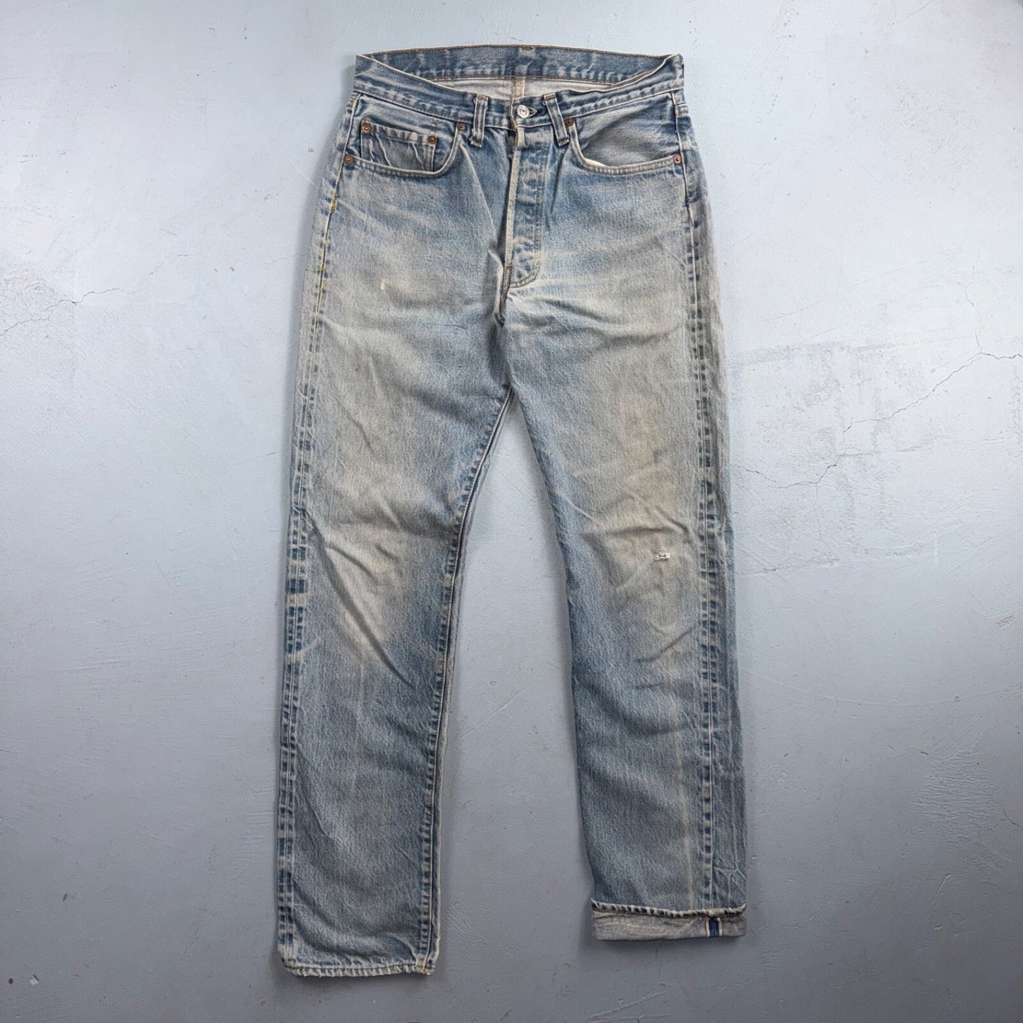 Levis 501 Vintage 80s Redline Selvedge USA XX Jeans Light Wash 32x38 Act 29x32