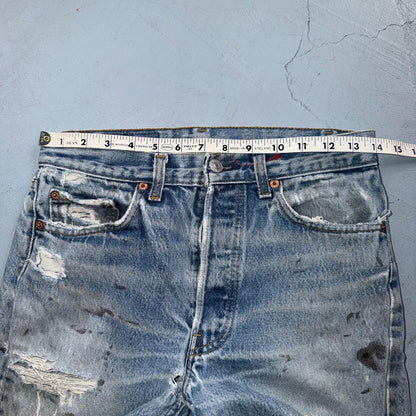 Levis 501 Vintage 90s USA XX Straight Leg Jeans Blue Light Wash 29x32 Act 28x28