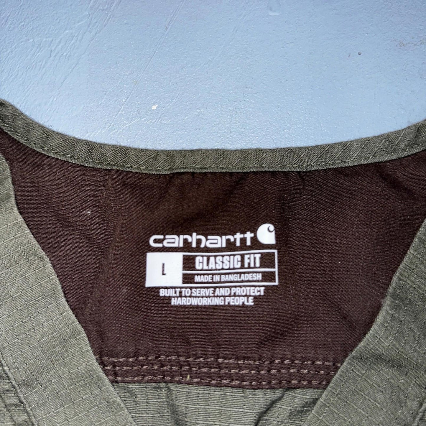 Carhartt C15208 Men's Scrub Top Shirt Multi Pocket Size L Olive Green