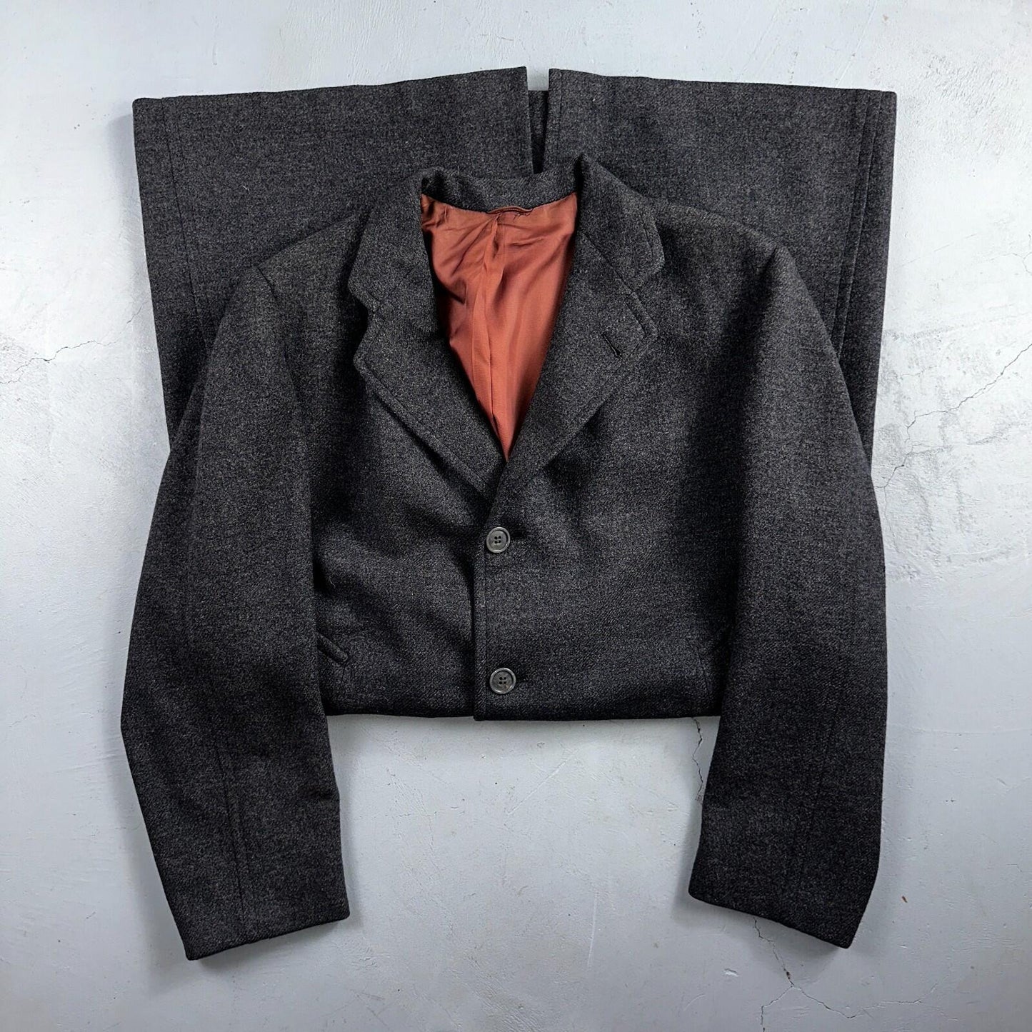 VTG Edward Chapman 1948 Vancouver BC Mens Overcoat Long Coat WWII 1940s Wool