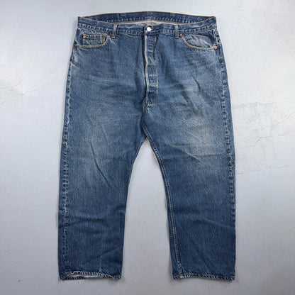Levis 501 Vintage 80s USA XX Straight Leg Jeans Blue Med Wash 46x30 Act 41x26